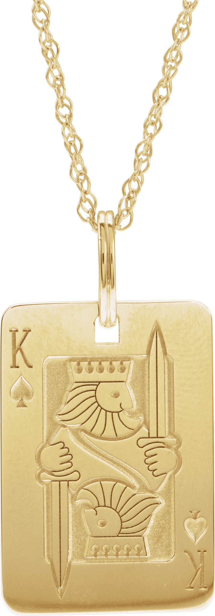 14K Yellow Playing Card 20" Necklace