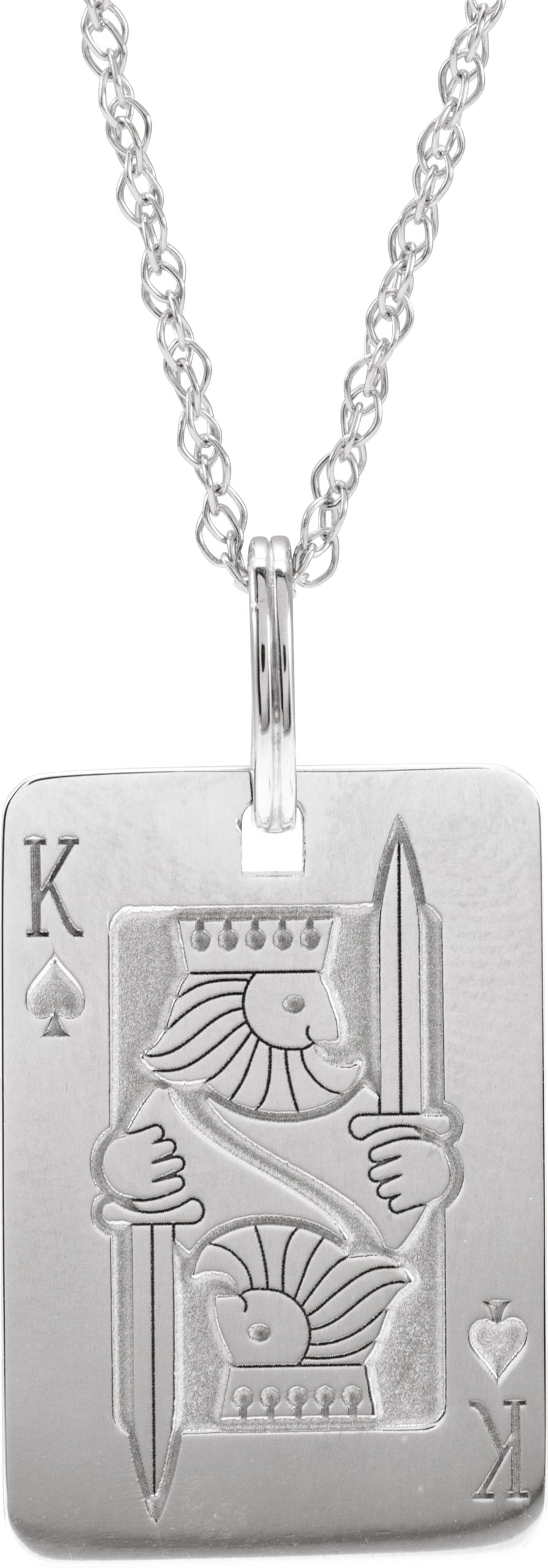 Sterling Silver Playing Card 20" Necklace