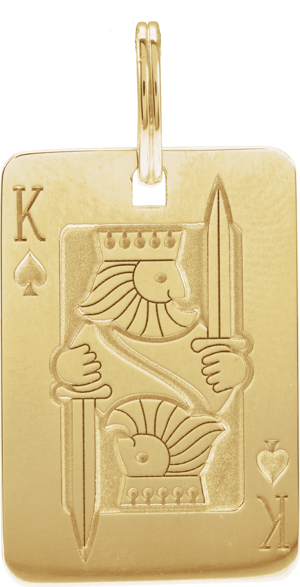 14K Yellow Playing Card Pendant