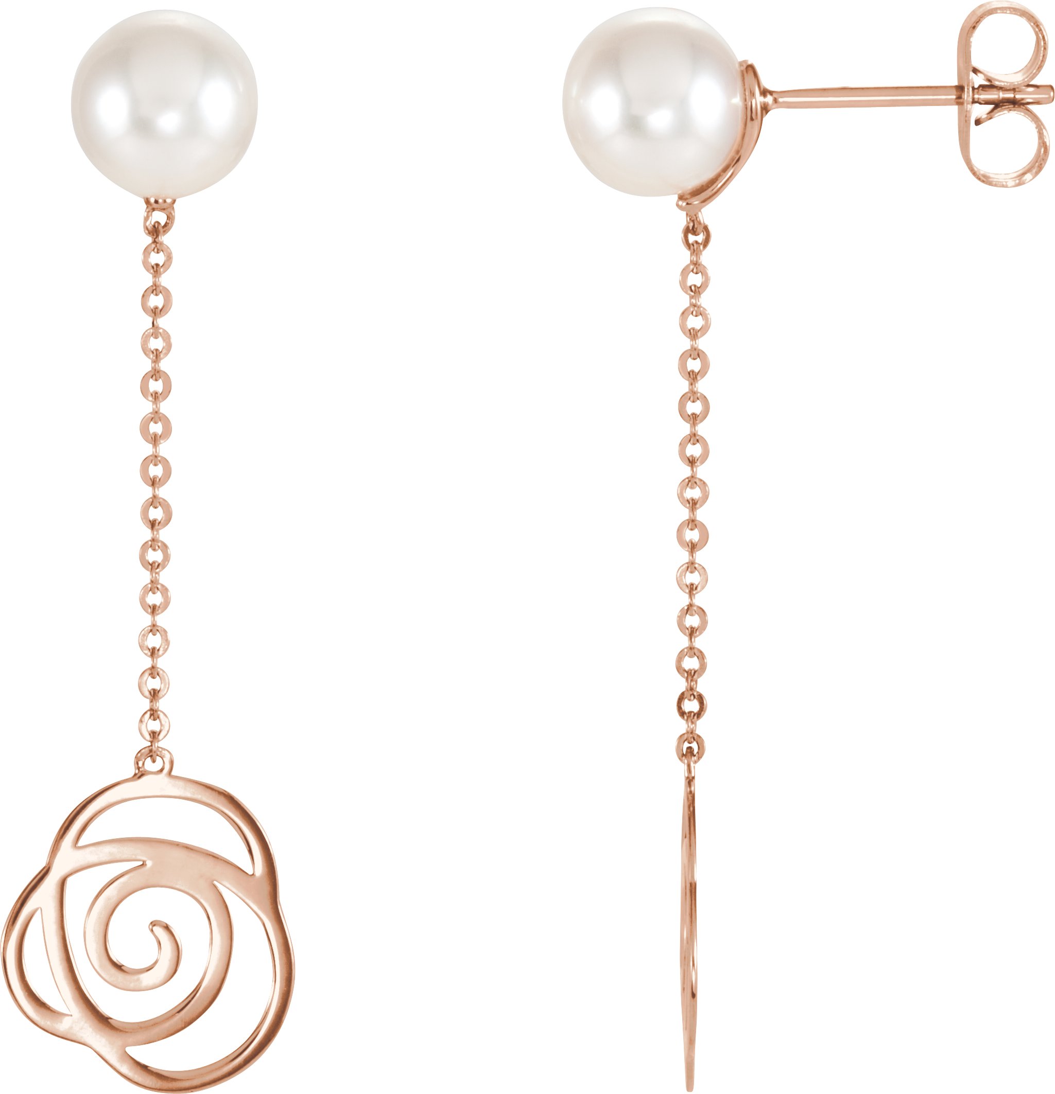 14K Rose Freshwater Cultured Pearl Earrings Ref. 3665061