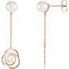 14K Rose Freshwater Cultured Pearl Earrings Ref. 3665061