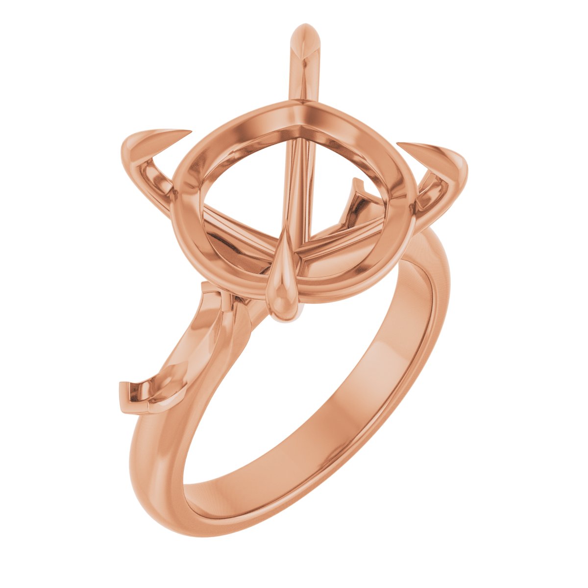 Claw-Prong Three-Stone Engagement Ring