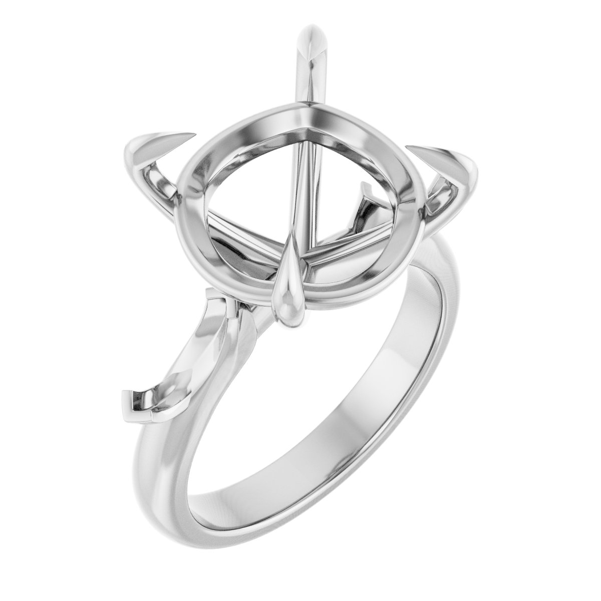 Claw-Prong Three-Stone Engagement Ring
