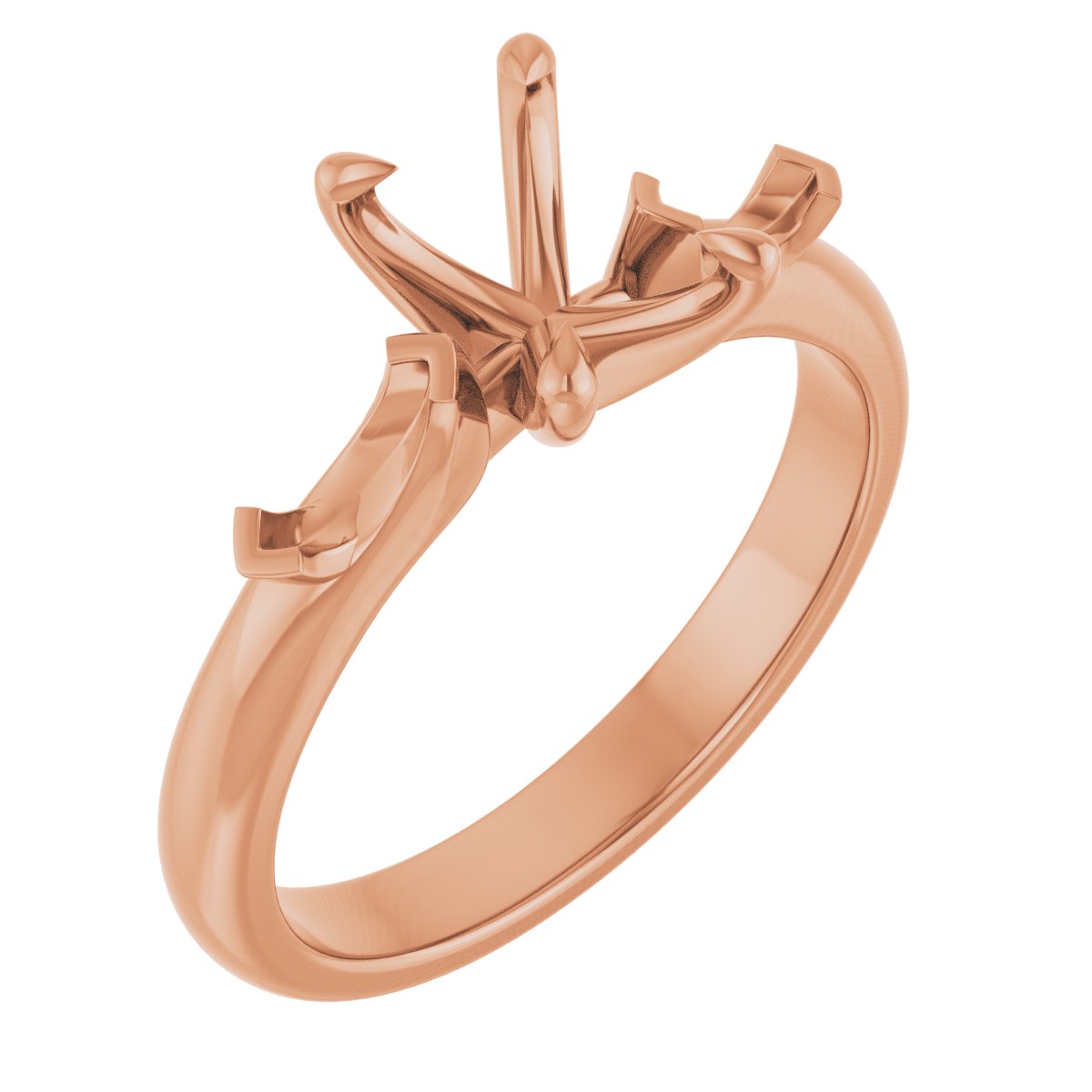 Claw-Prong Three-Stone Engagement Ring