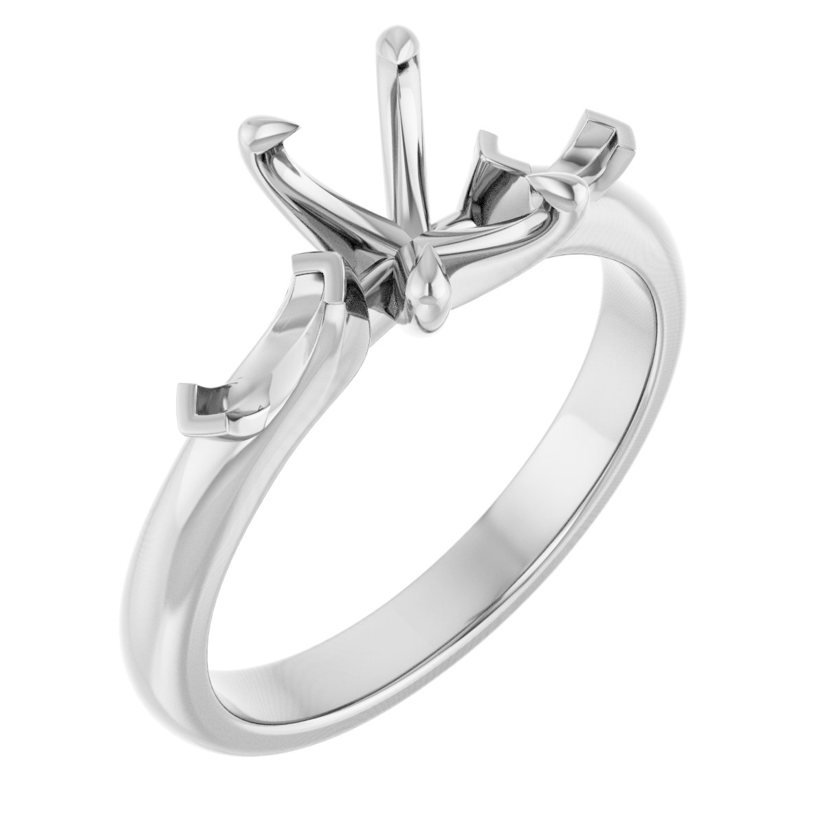 Claw-Prong Three-Stone Engagement Ring
