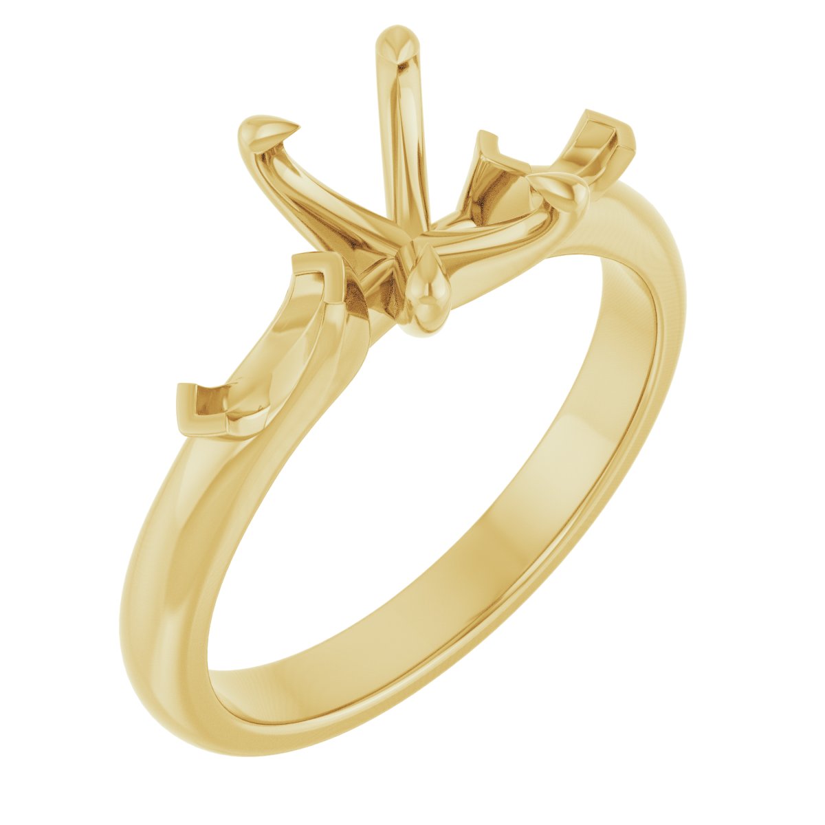Claw-Prong Three-Stone Engagement Ring
