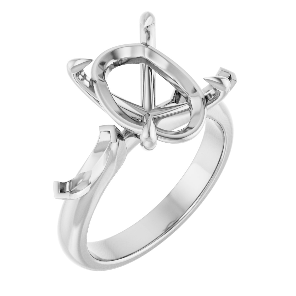 Claw-Prong Three-Stone Engagement Ring