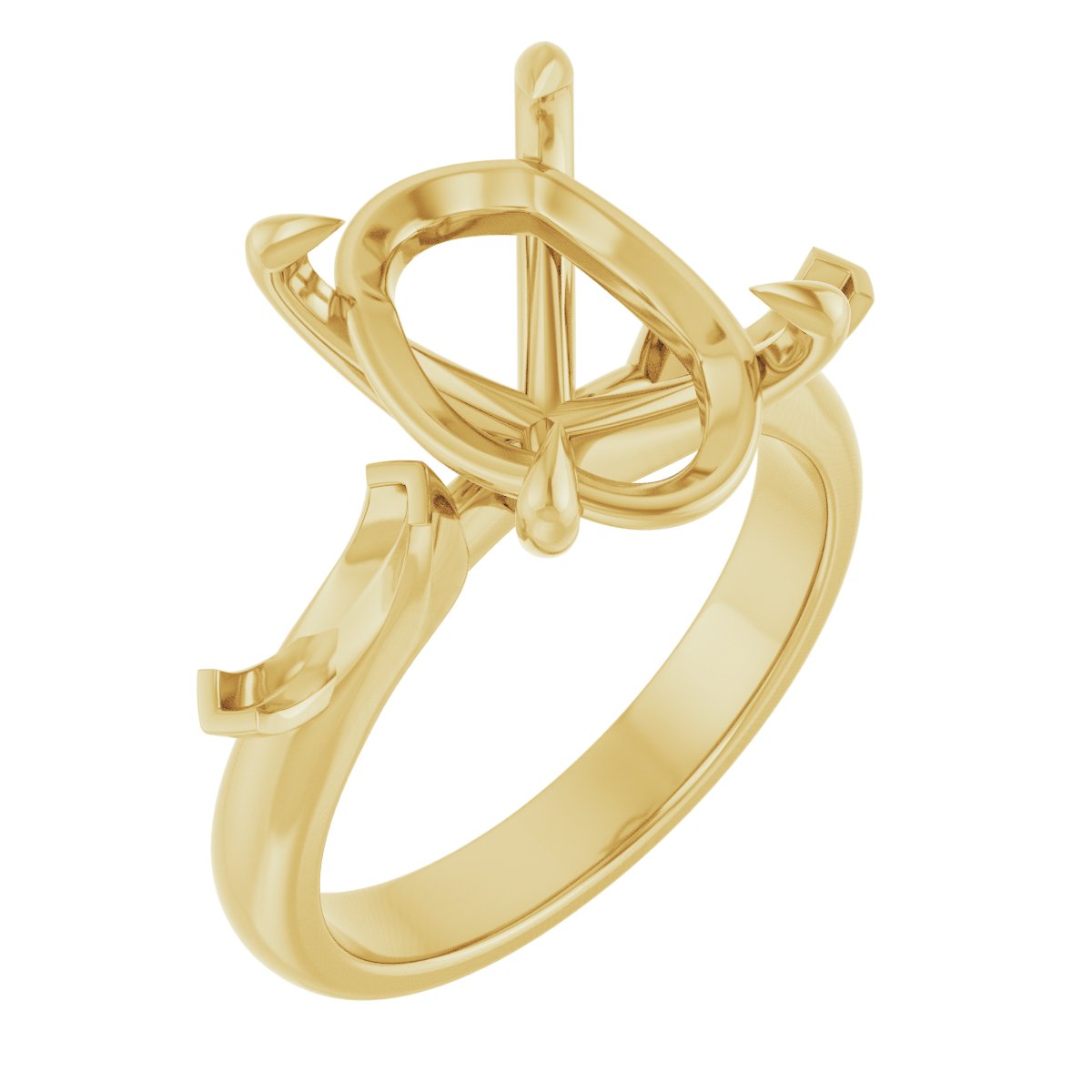 Claw-Prong Three-Stone Engagement Ring
