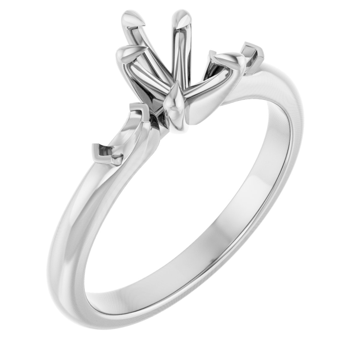 Claw-Prong Three-Stone Engagement Ring