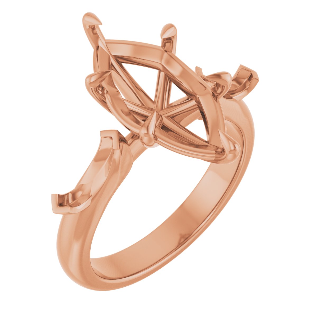 Claw-Prong Three-Stone Engagement Ring