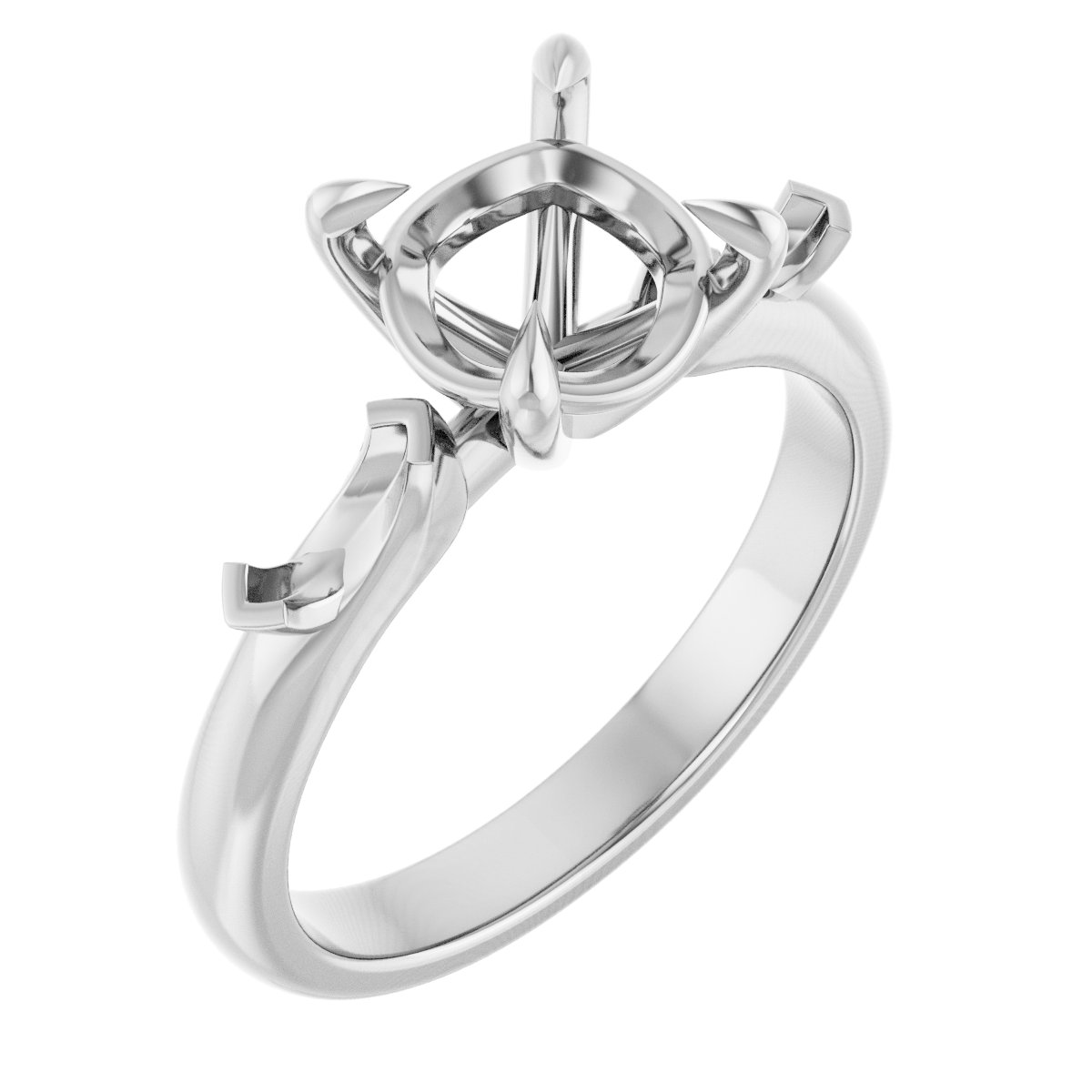 Claw-Prong Three-Stone Engagement Ring