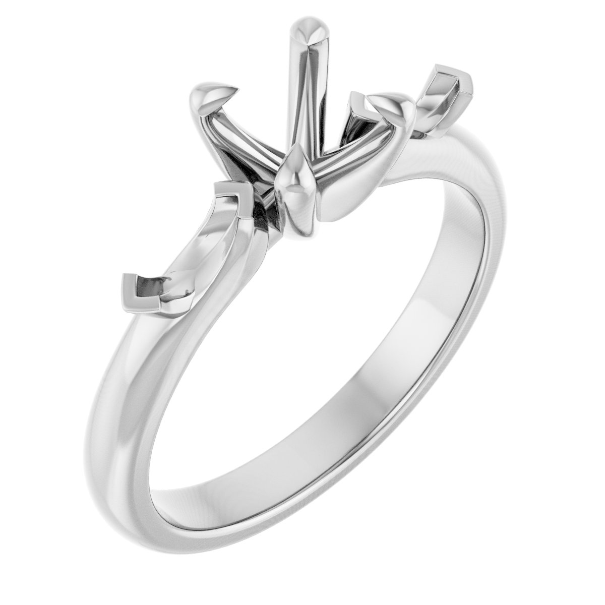 Claw-Prong Three-Stone Engagement Ring