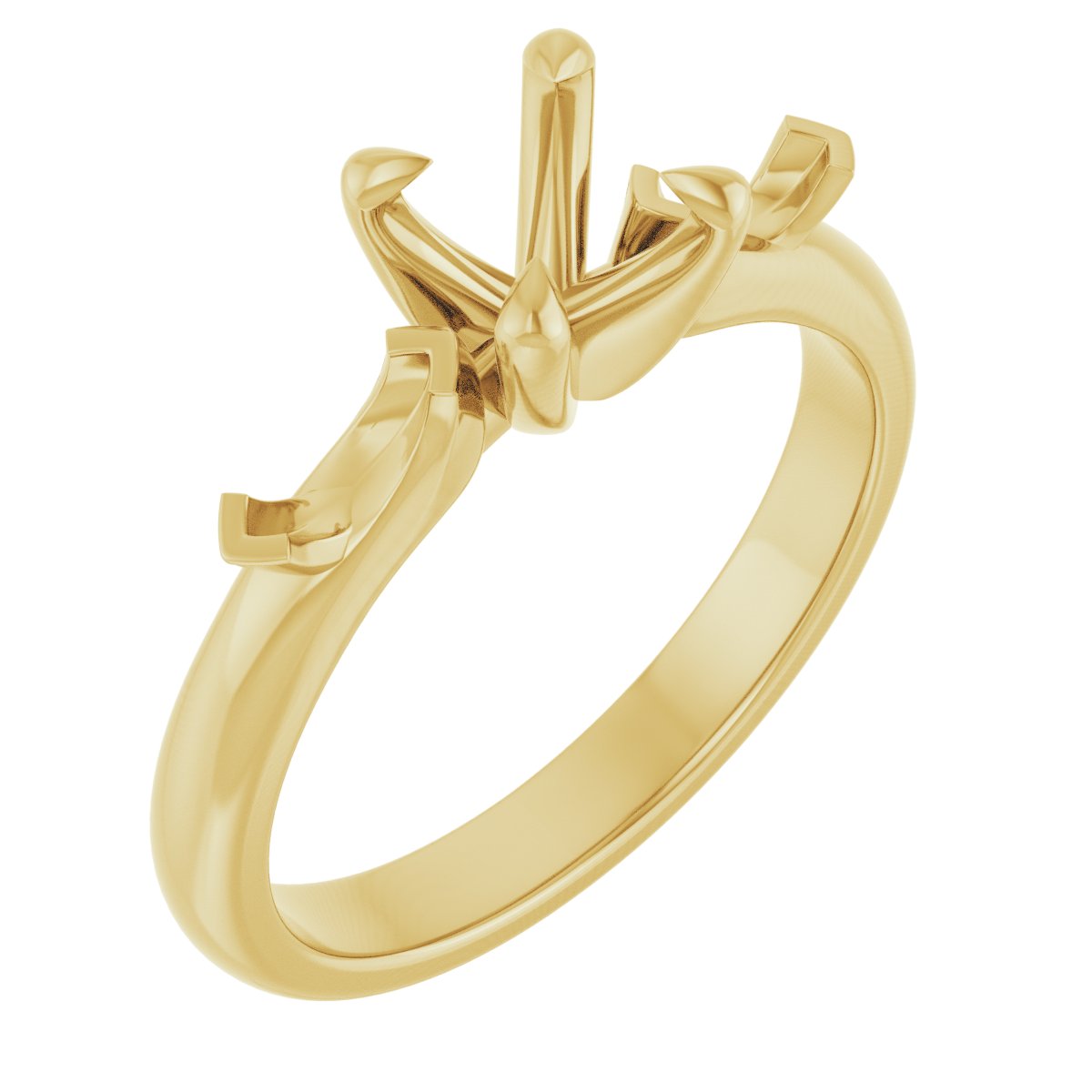 Claw-Prong Three-Stone Engagement Ring