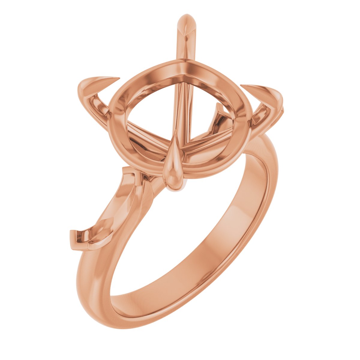 Claw-Prong Three-Stone Engagement Ring