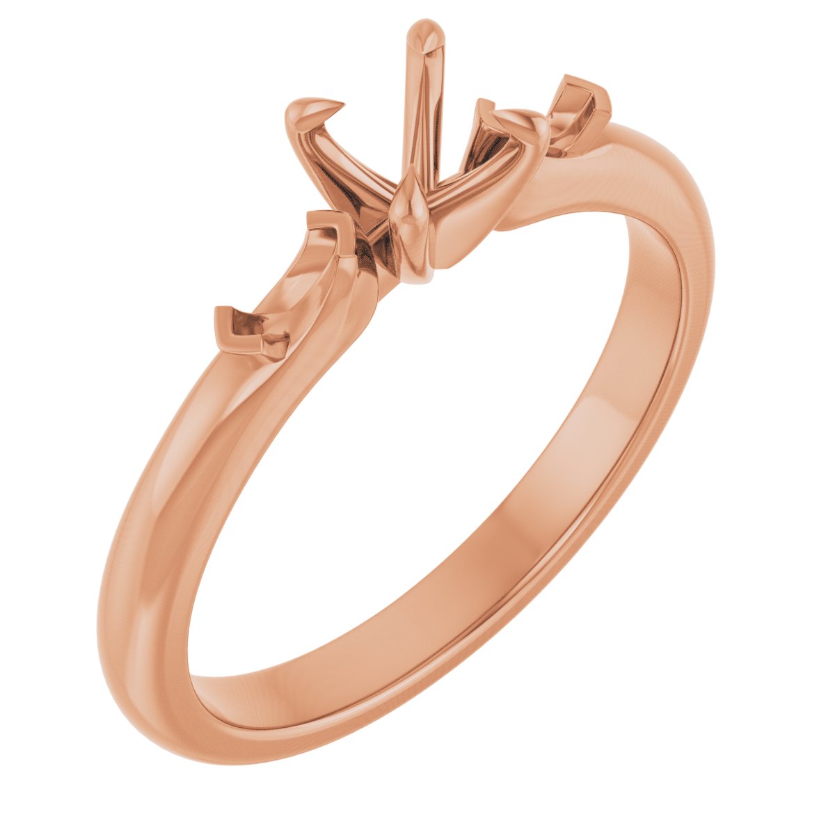 Claw-Prong Three-Stone Engagement Ring