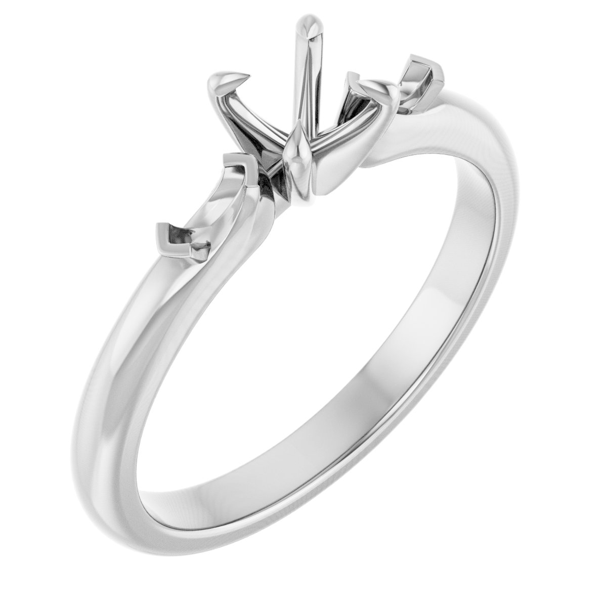 Claw-Prong Three-Stone Engagement Ring