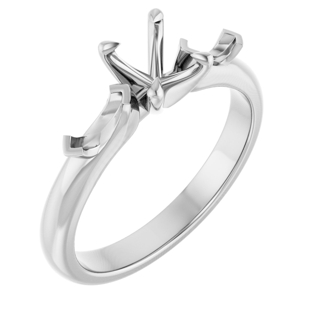 Claw-Prong Three-Stone Engagement Ring