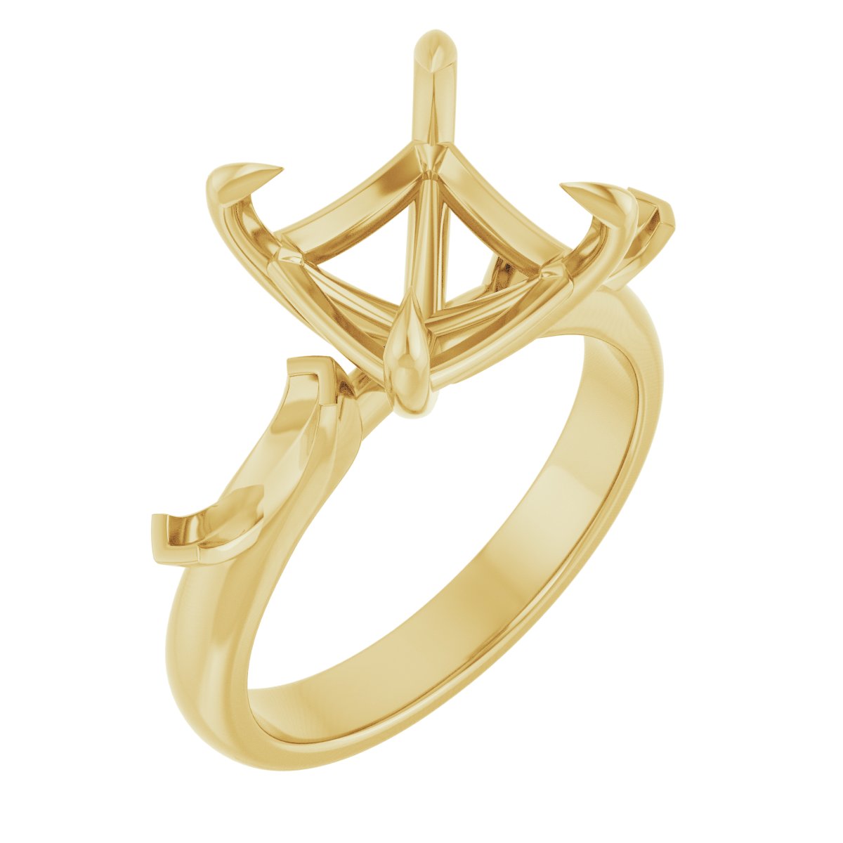 Claw-Prong Three-Stone Engagement Ring