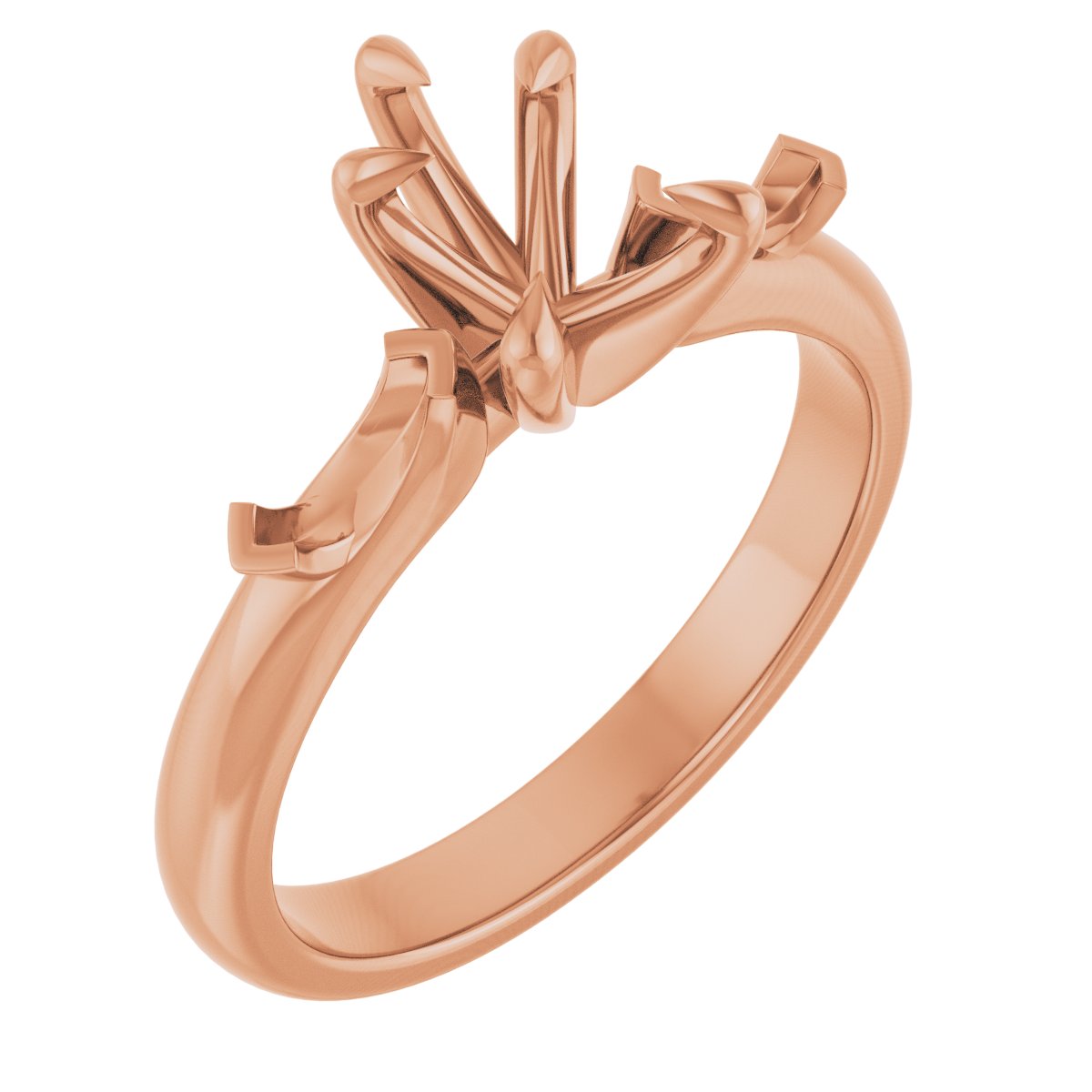 Claw-Prong Three-Stone Engagement Ring