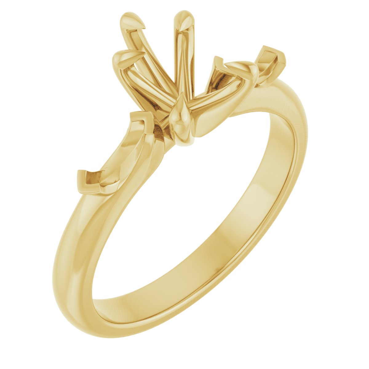 Claw-Prong Three-Stone Engagement Ring