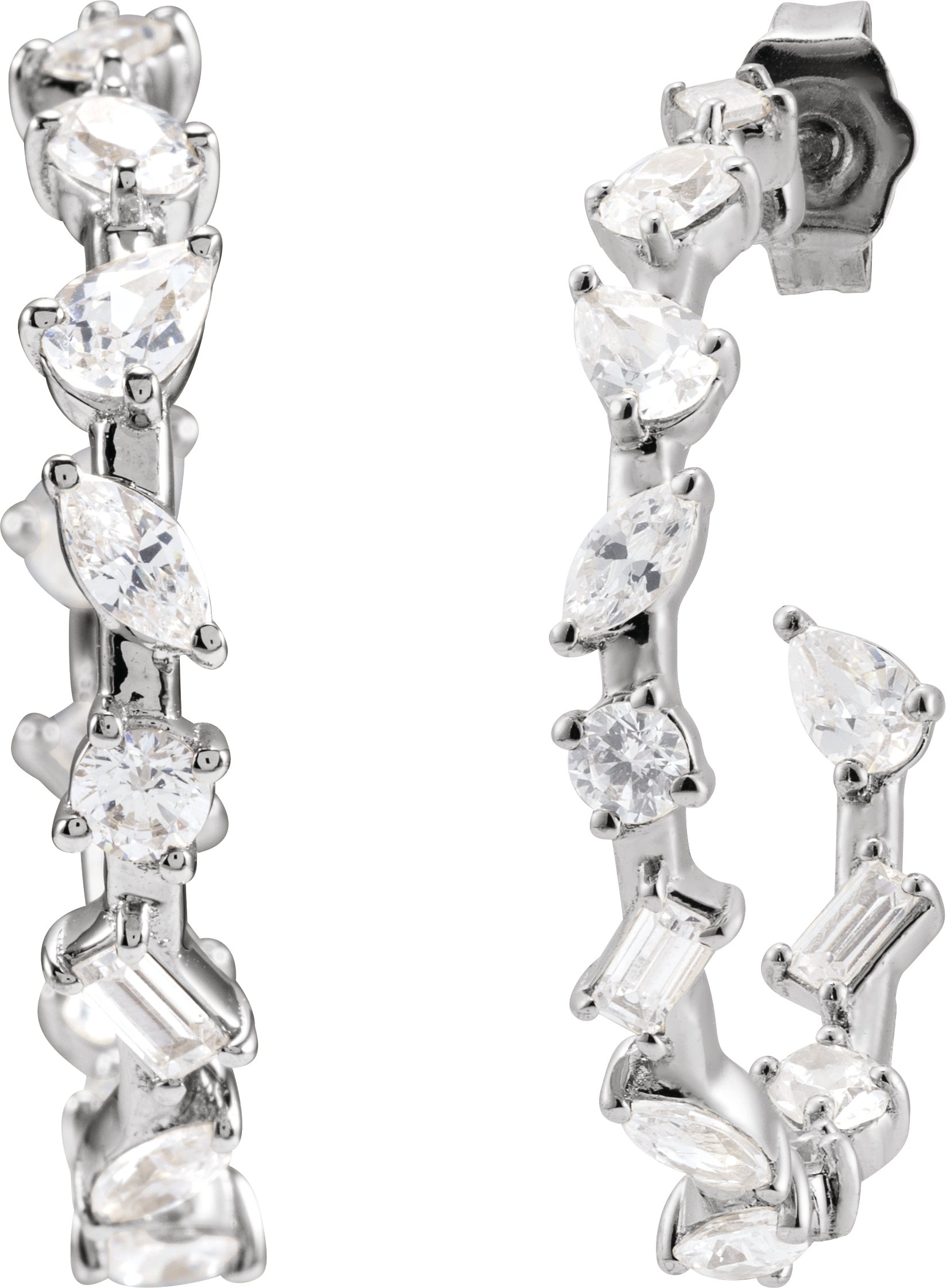 Accented 24.4 mm Hoop Earring Mounting view 2