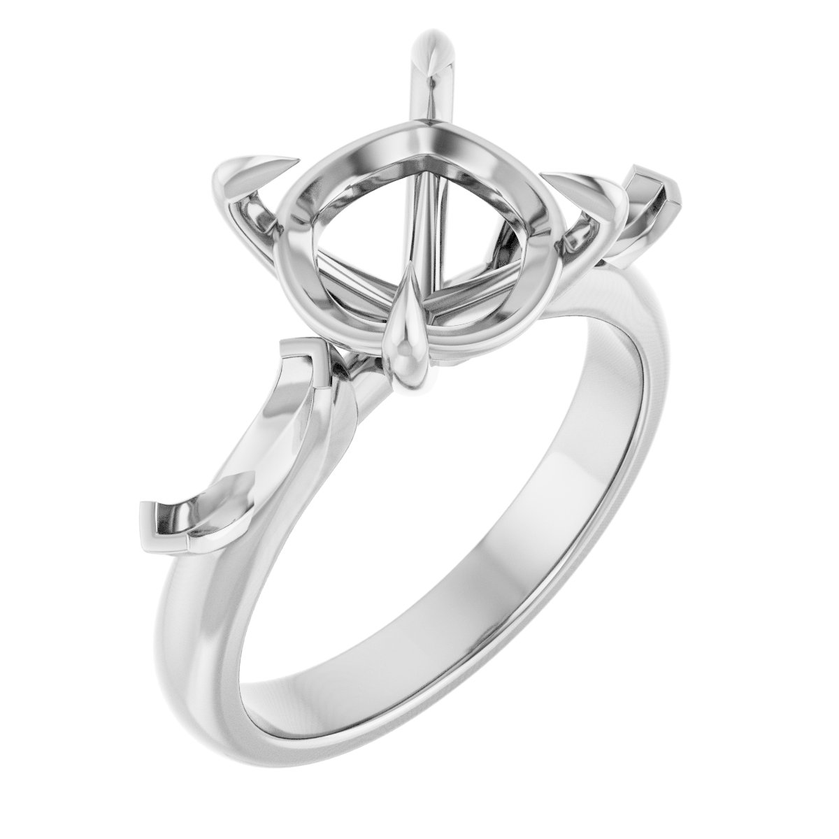 Claw-Prong Three-Stone Engagement Ring