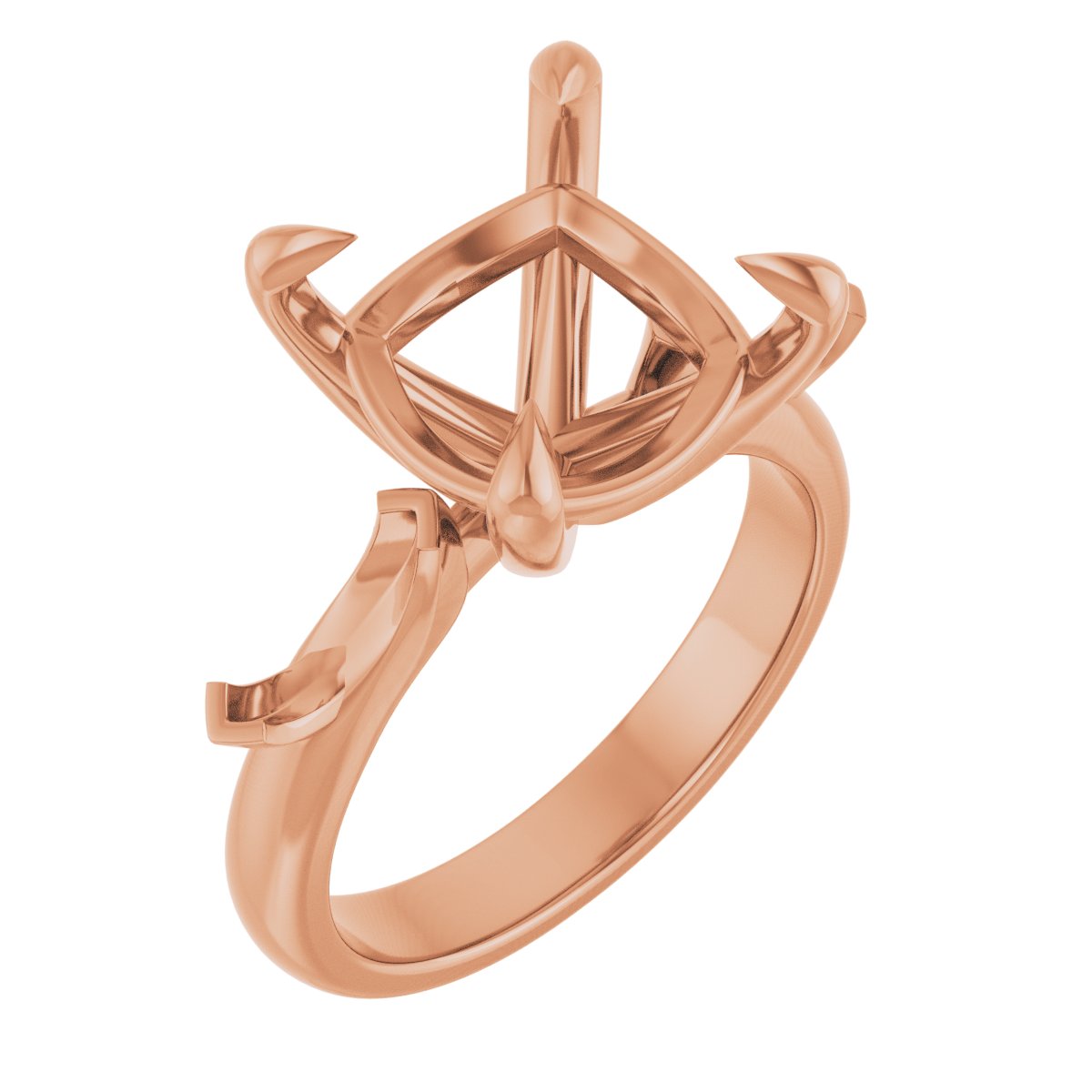 Claw-Prong Three-Stone Engagement Ring