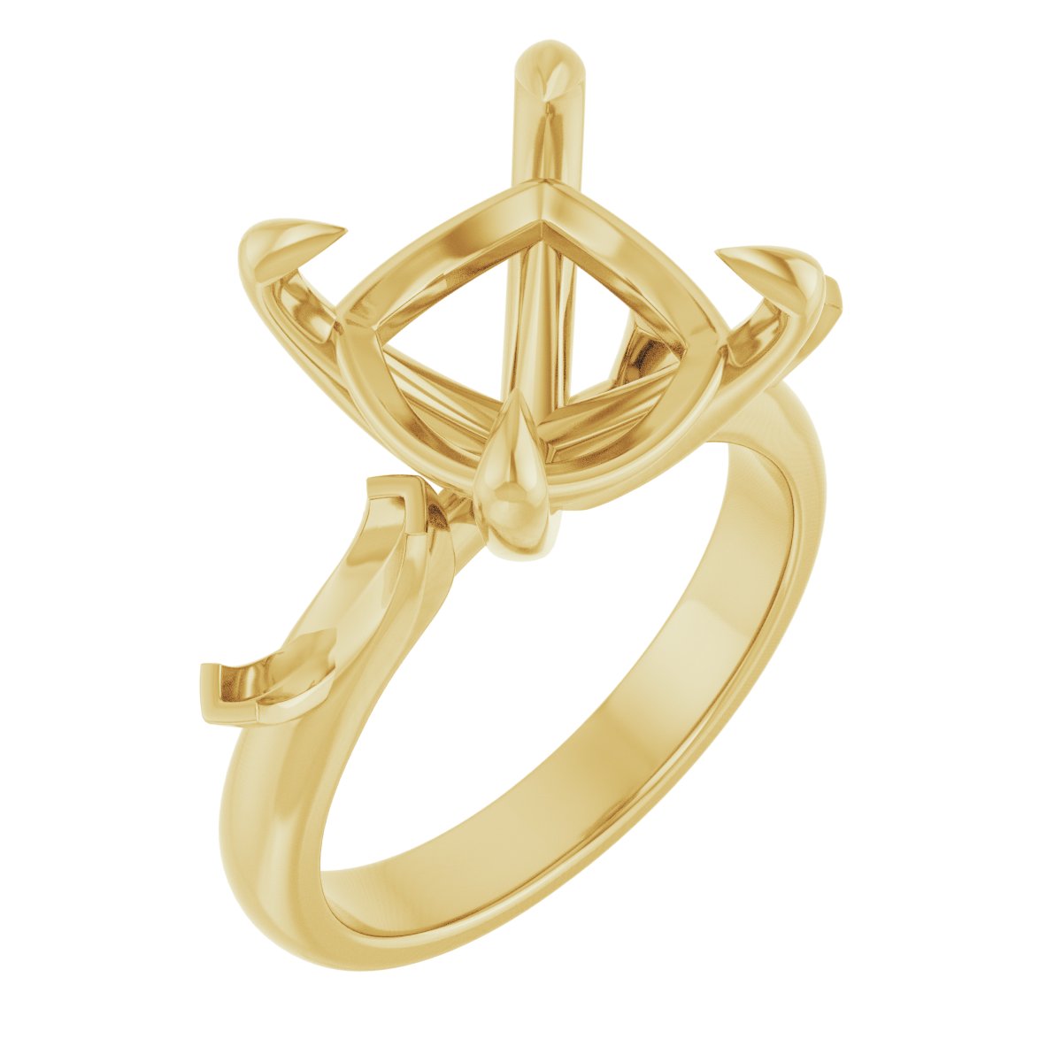 Claw-Prong Three-Stone Engagement Ring