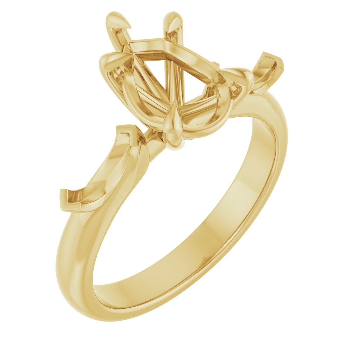 Claw-Prong Three-Stone Engagement Ring