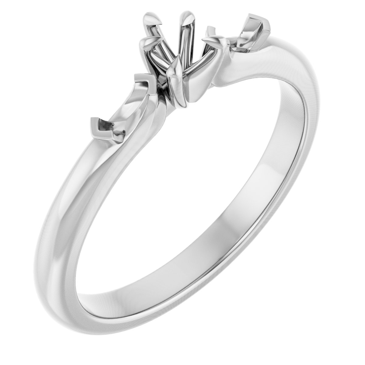 Claw-Prong Three-Stone Engagement Ring