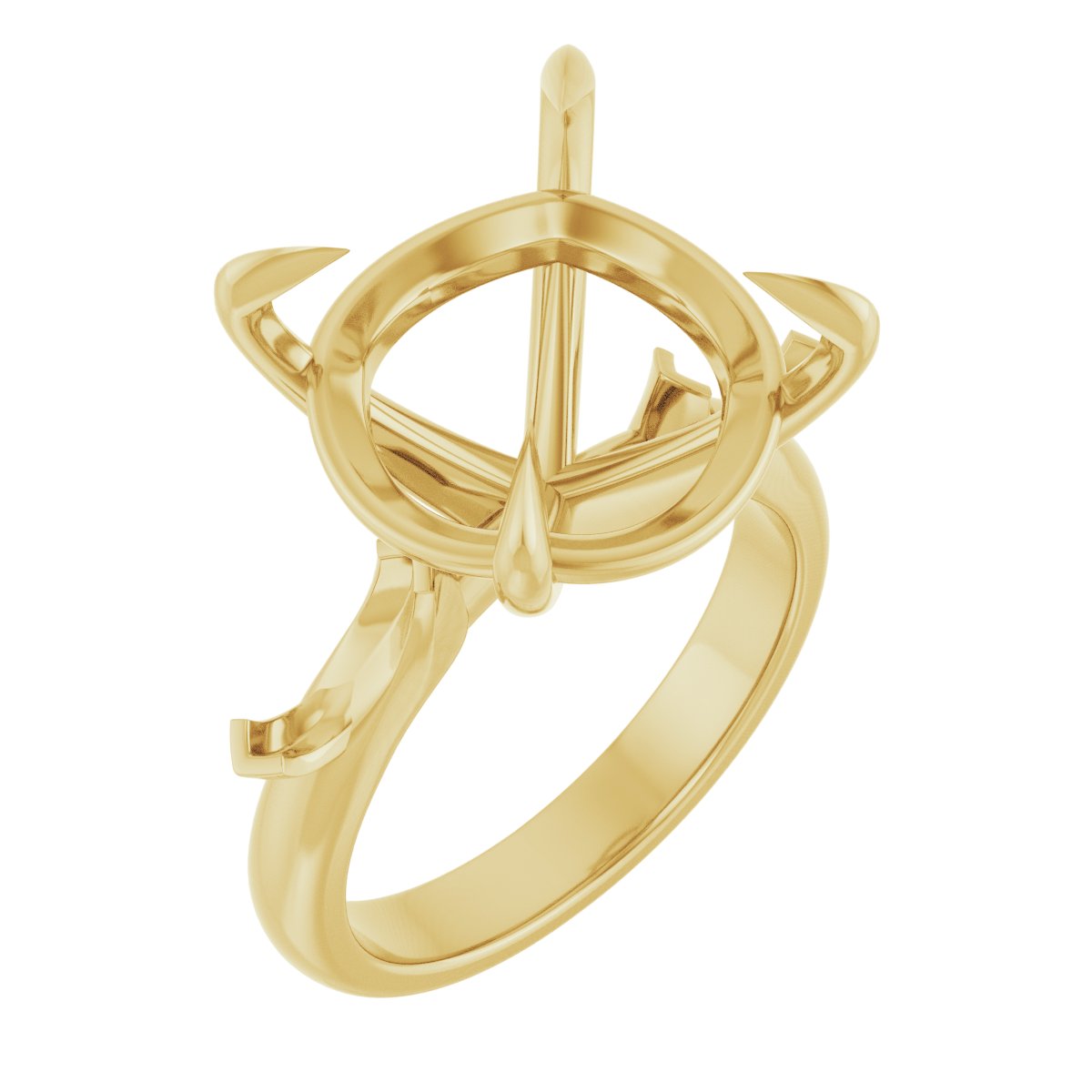 Claw-Prong Three-Stone Engagement Ring