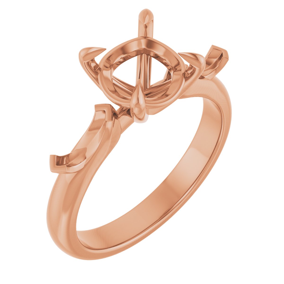 Claw-Prong Three-Stone Engagement Ring