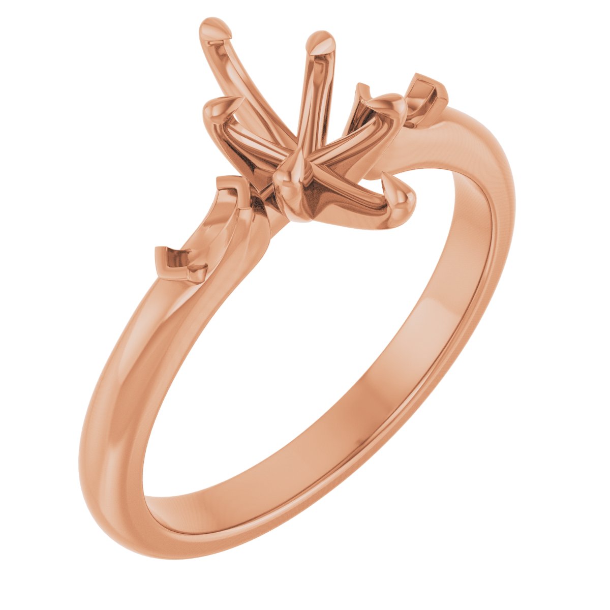 Claw-Prong Three-Stone Engagement Ring