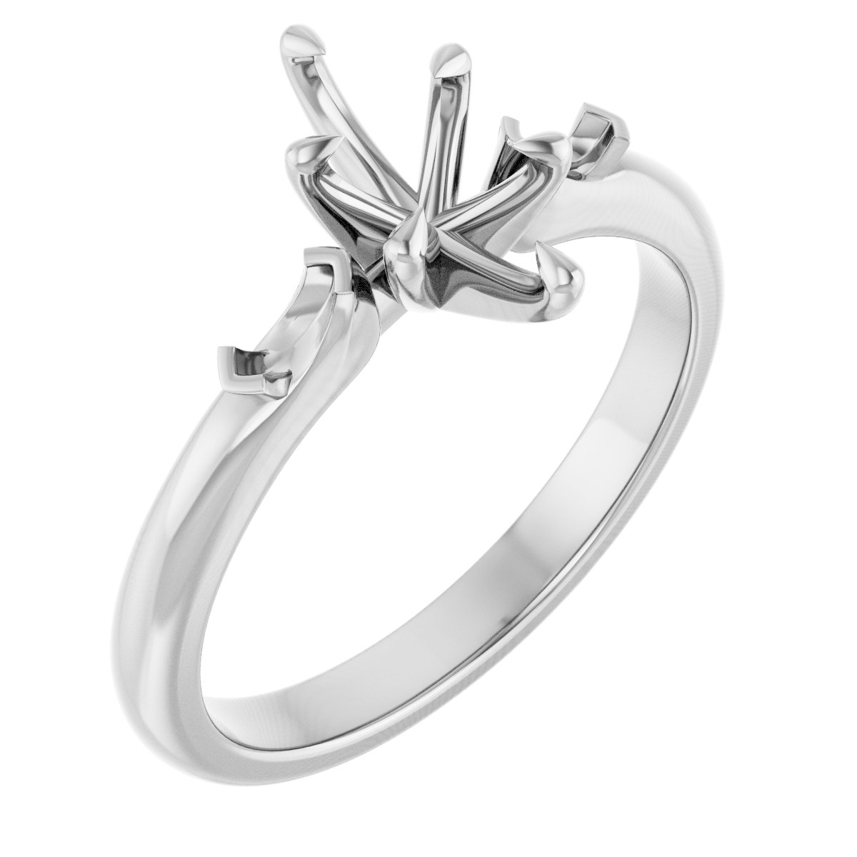 Claw-Prong Three-Stone Engagement Ring