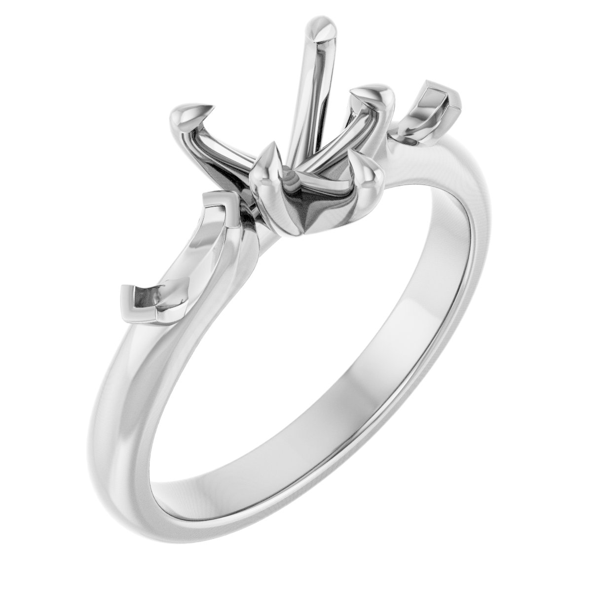 Claw-Prong Three-Stone Engagement Ring