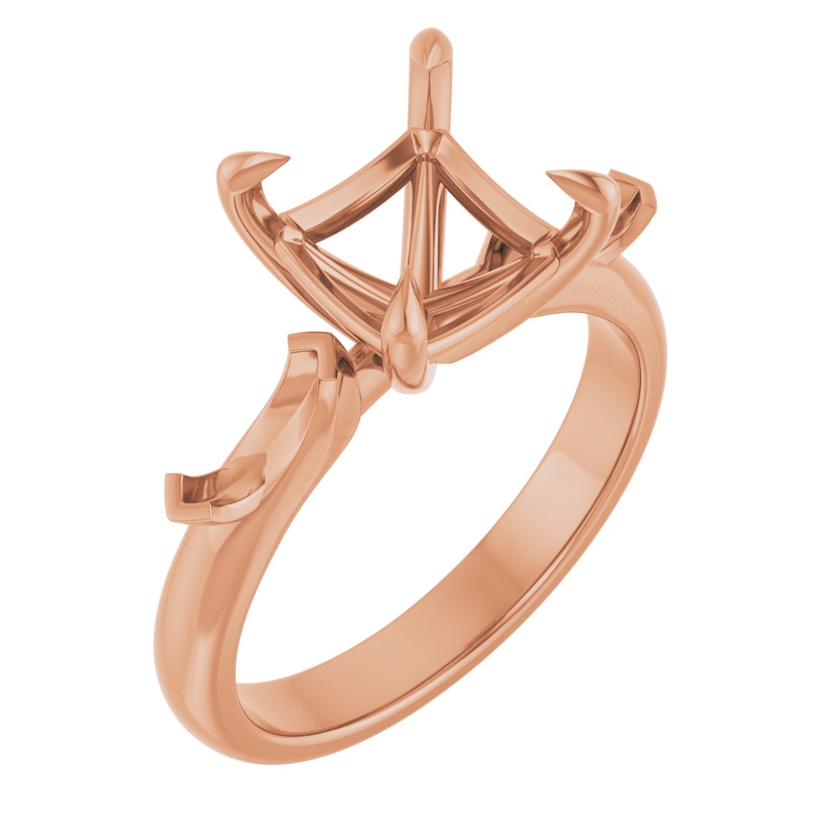 Claw-Prong Three-Stone Engagement Ring