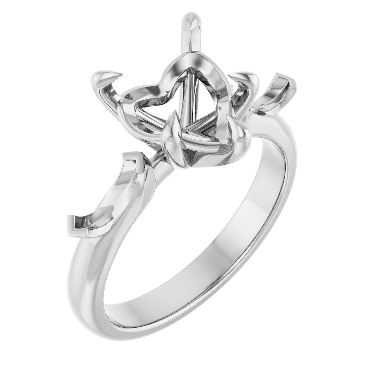 Claw-Prong Three-Stone Engagement Ring