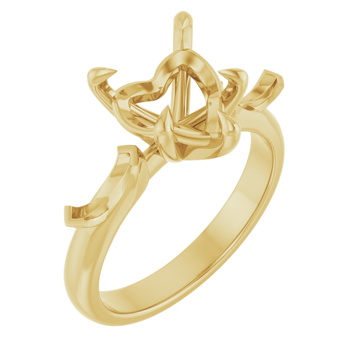 Claw-Prong Three-Stone Engagement Ring
