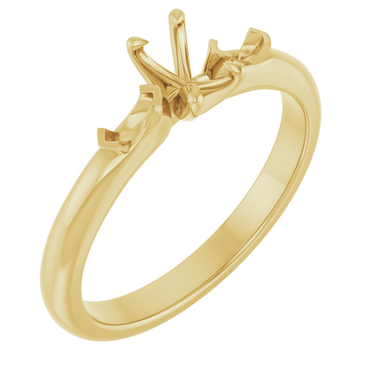 Claw-Prong Three-Stone Engagement Ring