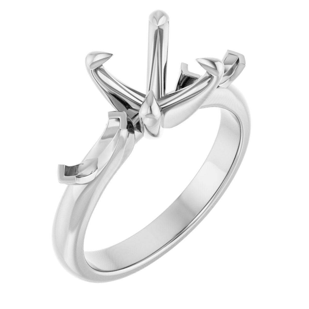 Claw-Prong Three-Stone Engagement Ring
