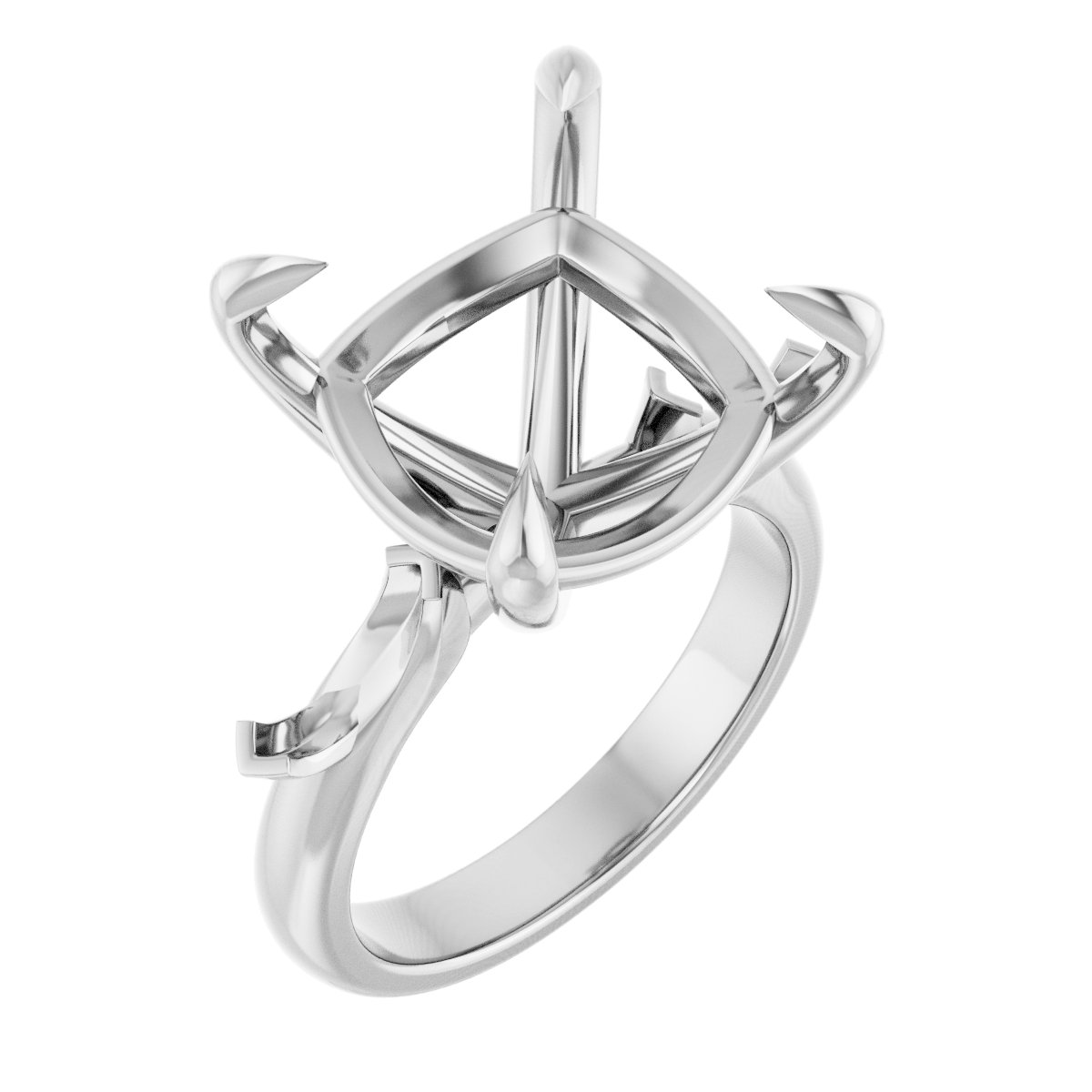 Claw-Prong Three-Stone Engagement Ring