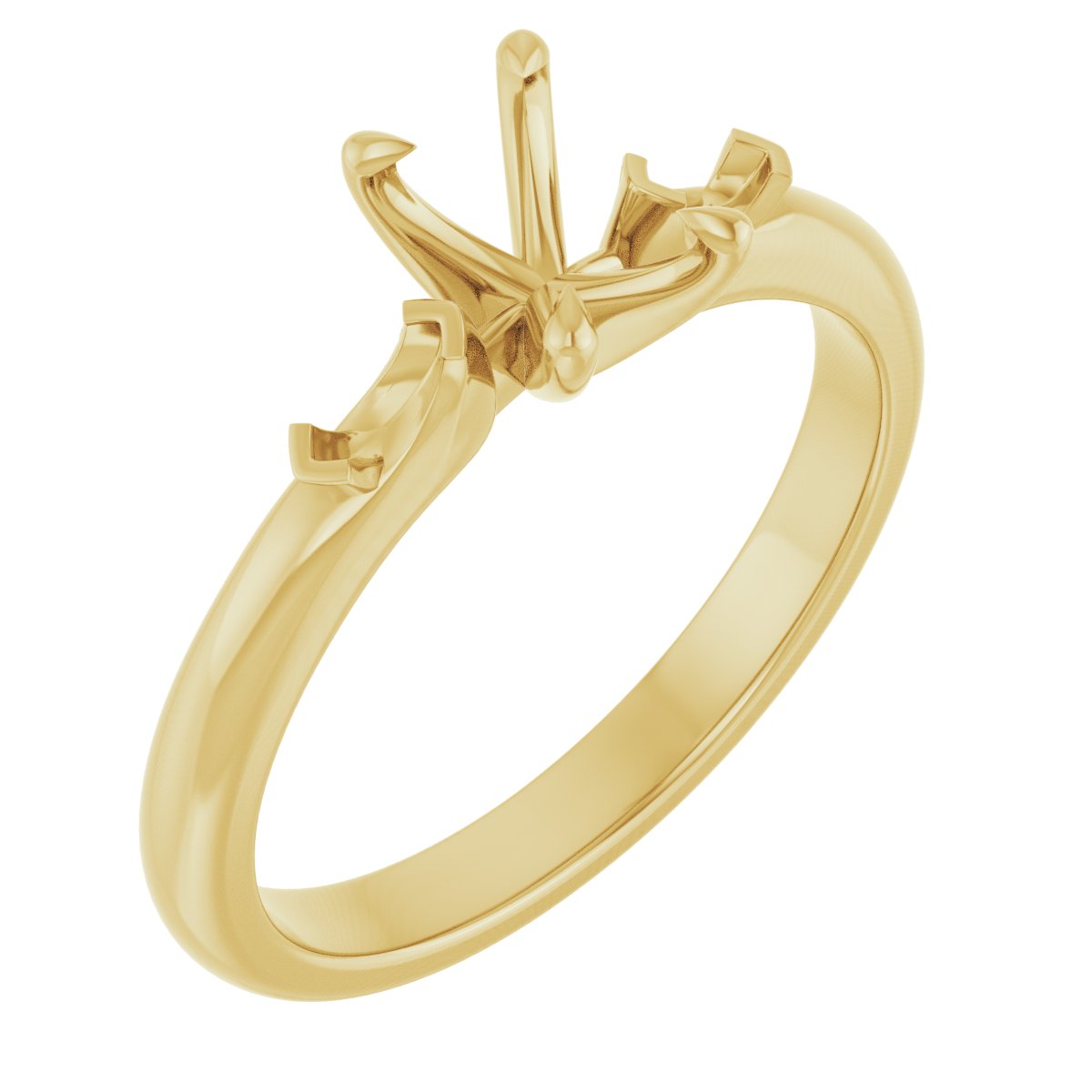Claw-Prong Three-Stone Engagement Ring