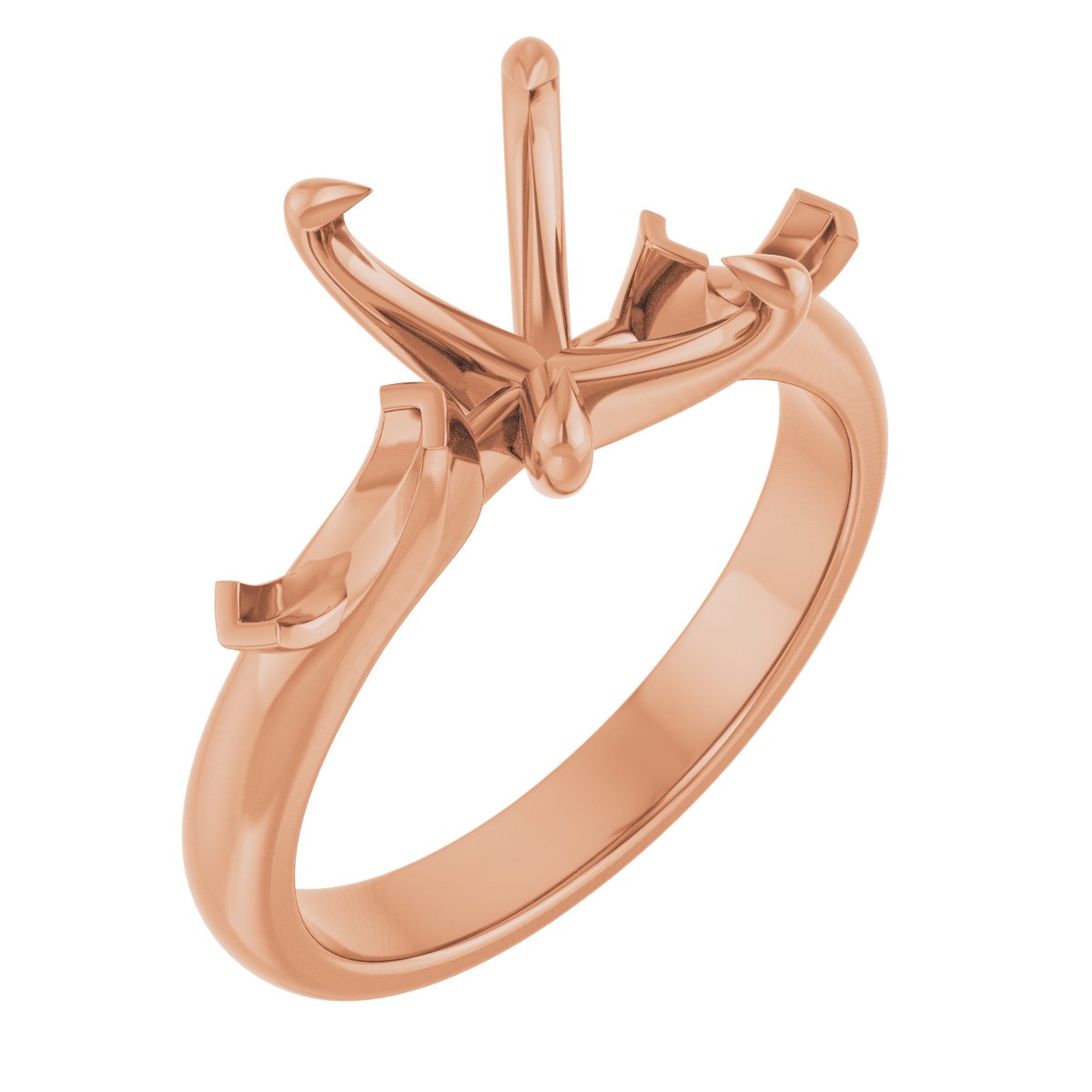 Claw-Prong Three-Stone Engagement Ring