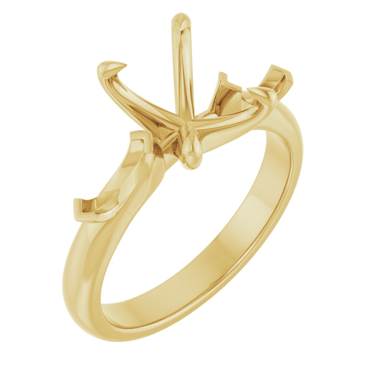 Claw-Prong Three-Stone Engagement Ring