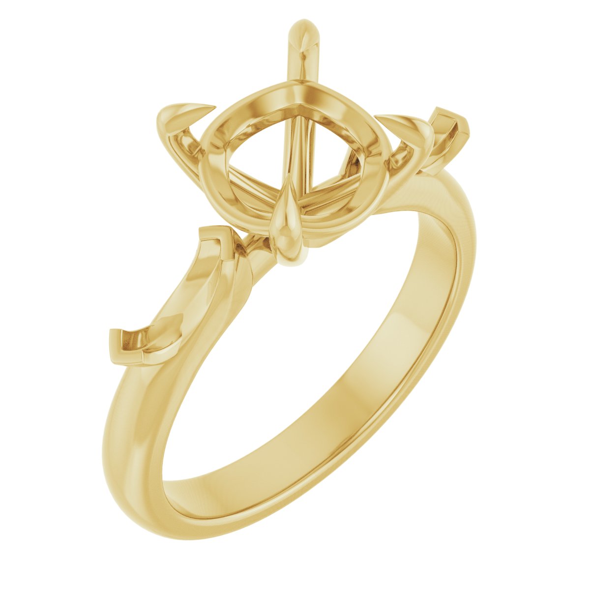 Claw-Prong Three-Stone Engagement Ring