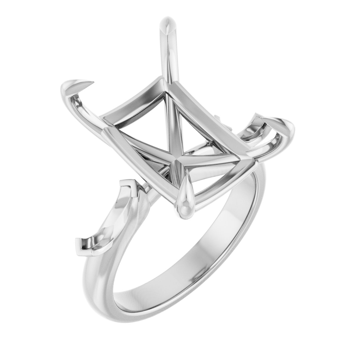 Claw-Prong Three-Stone Engagement Ring