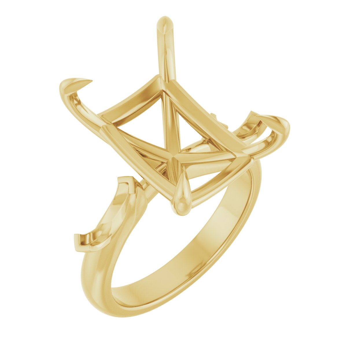 Claw-Prong Three-Stone Engagement Ring