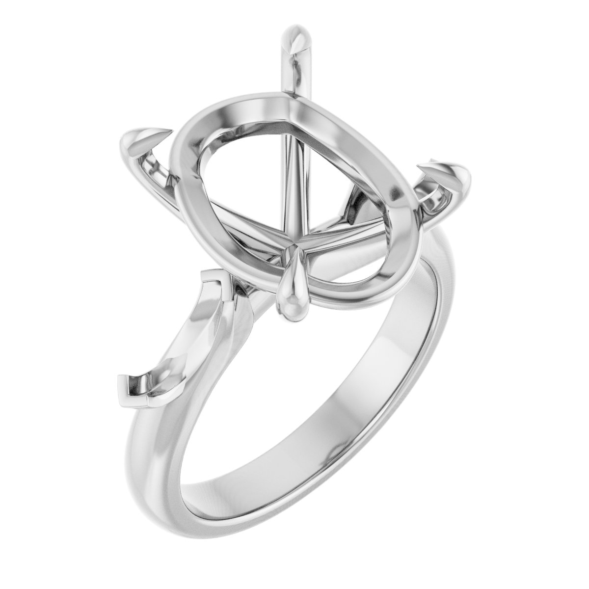 Claw-Prong Three-Stone Engagement Ring