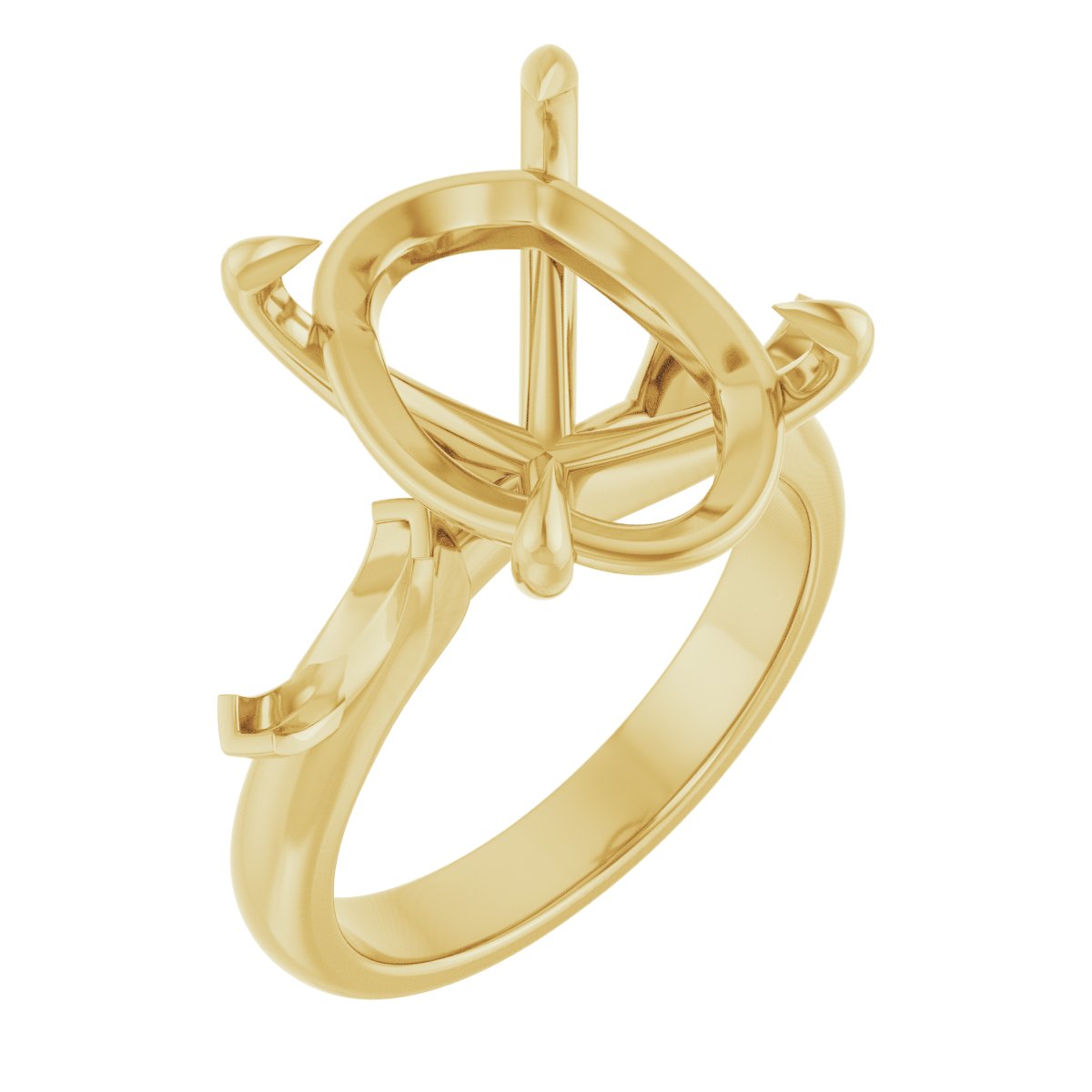 Claw-Prong Three-Stone Engagement Ring