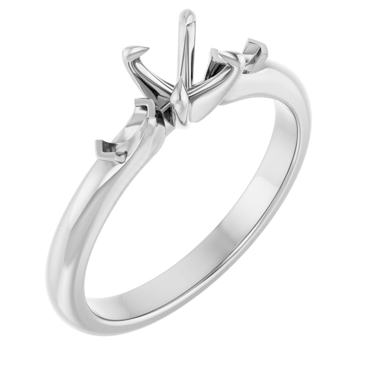 Claw-Prong Three-Stone Engagement Ring